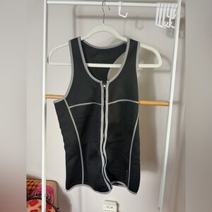Black and Gray Zip-Up Tank Top